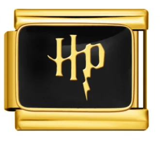 Charm Italiano Logo Harry Potter Dorado