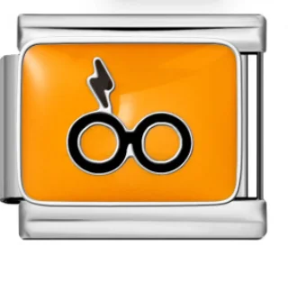 Charm Italiano Gafas y Rayo Harry Potter Plateado