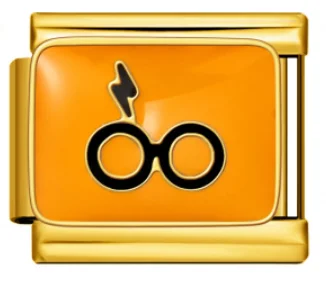 Charm Italiano Harry Potter Esmalte Negro Dorado