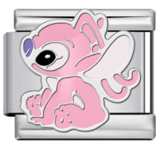 Charm Italiano Angel Stitch Rosa Plateado
