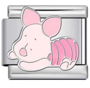 Charm Italiano Piglet Esmaltado Plateado