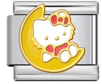 Charm Italiano Hello Kitty en Luna Plateado