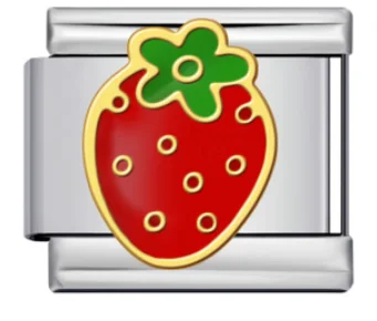 Charm Italiano Fresa Roja Plateado