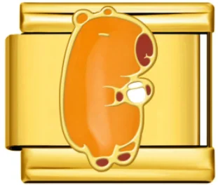 Charm Italiano Riñón Naranja Dorado