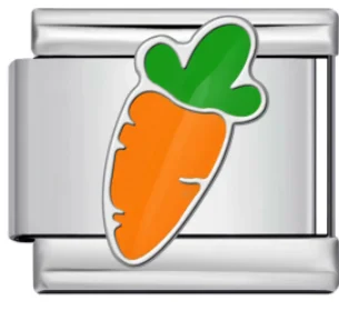 Charm Italiano Zanahoria Esmaltada Plateado