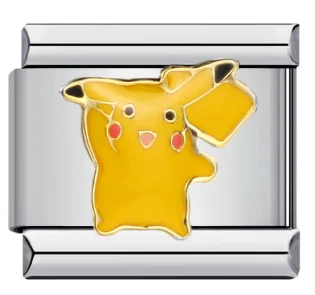 Charm Italiano Pikachu Esmaltado Plateado
