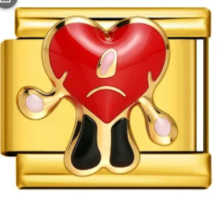 Charm Italiano Corazón Triste Bad Bunny Dorado