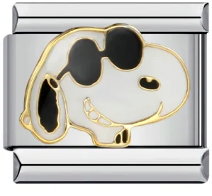 Charm Italiano Snoopy con Lentes Plateado