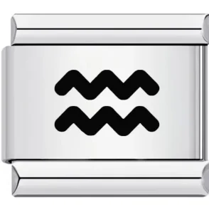 Charm Italiano Signo Acuario Plateado