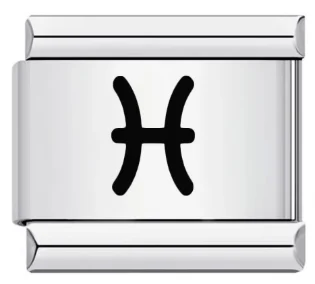 Charm Italiano Signo Piscis Plateado