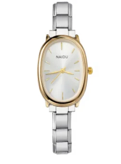 Reloj Italiano de Eslabones Plateado