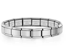 Brazalete Italiano de Eslabones Plateado