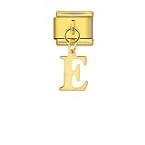 Charm Italiano Letra E Colgante Dorado