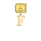 Charm Italiano Letra F Colgante Dorado