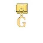 Charm Italiano Letra G Colgante Dorado