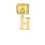 Charm Italiano Letra H Colgante Dorado