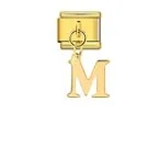 Charm Italiano Letra M Colgante Dorado
