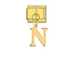 Charm Italiano Letra N Colgante Dorado