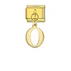 Charm Italiano Letra O Colgante Dorado