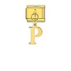 Charm Italiano Letra P Colgante Dorado