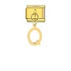 Charm Italiano Letra Q Colgante Dorado
