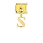 Charm Italiano Letra S Colgante Dorado