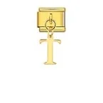 Charm Italiano Letra T Colgante Dorado