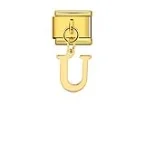 Charm Italiano Letra U Colgante Dorado