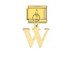 Charm Italiano Letra W Colgante Dorado