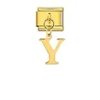 Charm Italiano Letra Y Colgante Dorado
