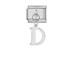 Charm Italiano Letra D Colgante Plateado