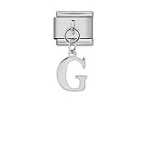 Charm Italiano Letra G Colgante Plateado