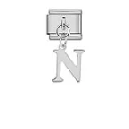 Charm Italiano Letra N Colgante Plateado