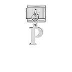Charm Italiano Letra P Colgante Plateado