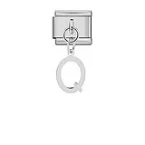 Charm Italiano Letra Q Colgante Plateado