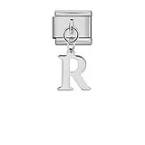 Charm Italiano Letra R Colgante Plateado