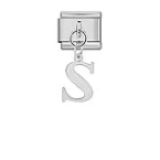 Charm Italiano Letra S Colgante Plateado