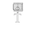 Charm Italiano Letra T Colgante Plateado