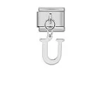 Charm Italiano Letra U Colgante Plateado