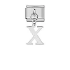 Charm Italiano Letra X Colgante Plateado