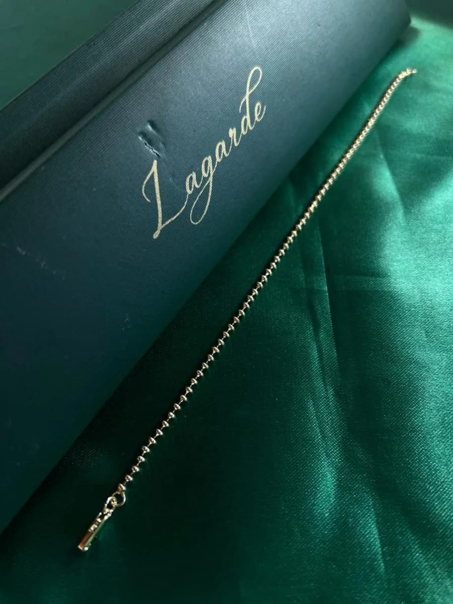 Pulsera de Cadena con Mini Esferas en Chapa de Oro 18k — vista 2