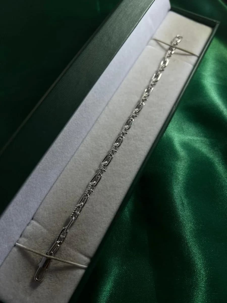 Pulsera Eslabones Largos Rectangulares en Chapa de Oro 18k
