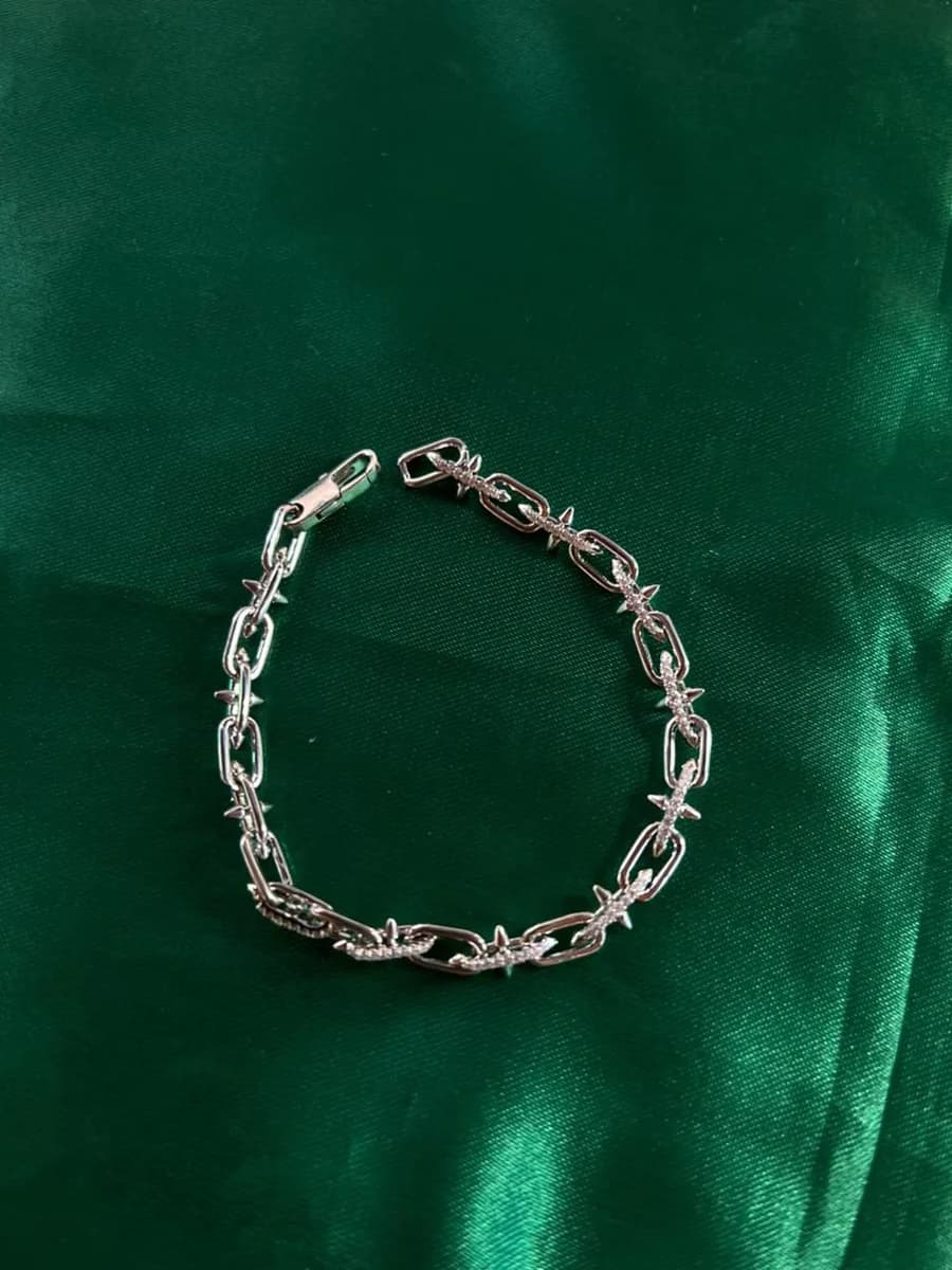 Pulsera Eslabones Largos Rectangulares en Chapa de Oro 18k — vista 4