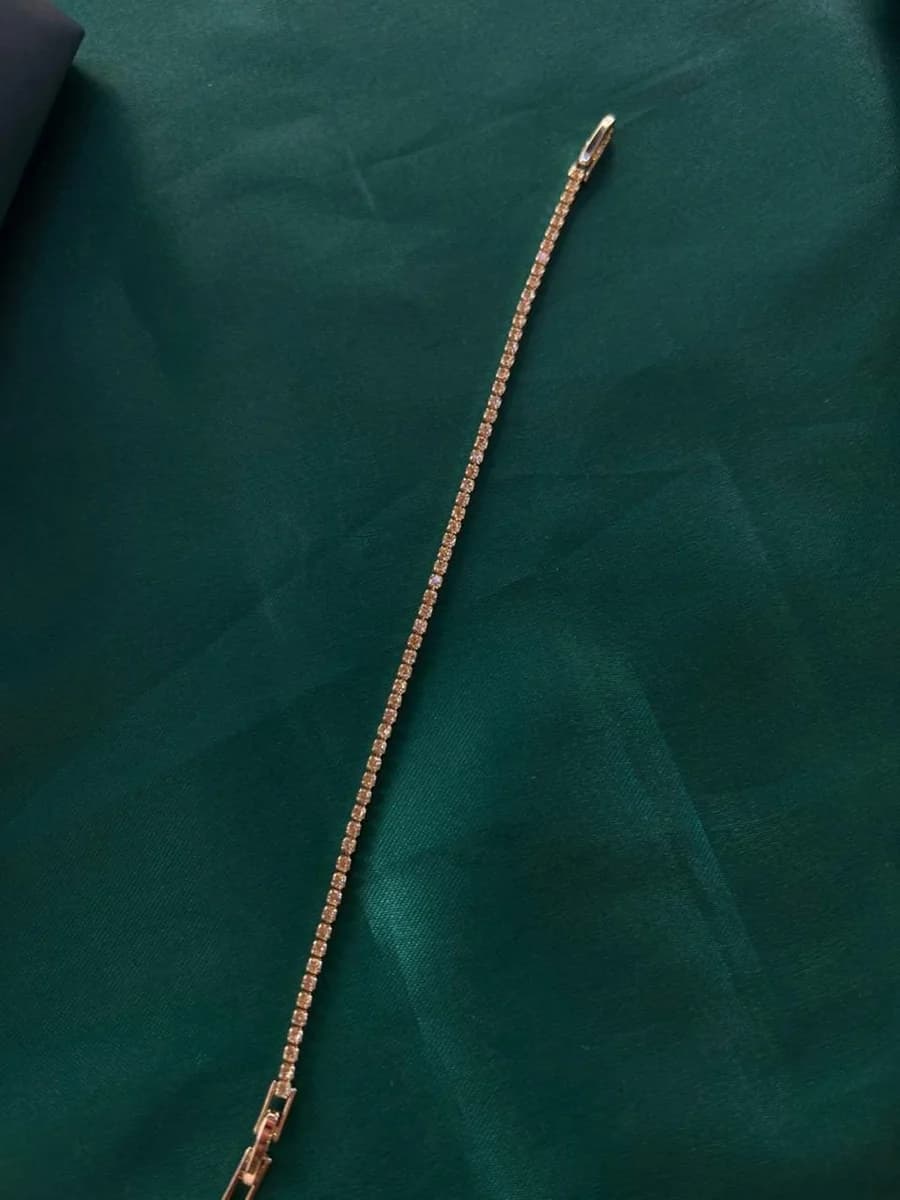 Pulsera Estilo Tennis de Piedra en Chapa de Oro 18k — vista 3