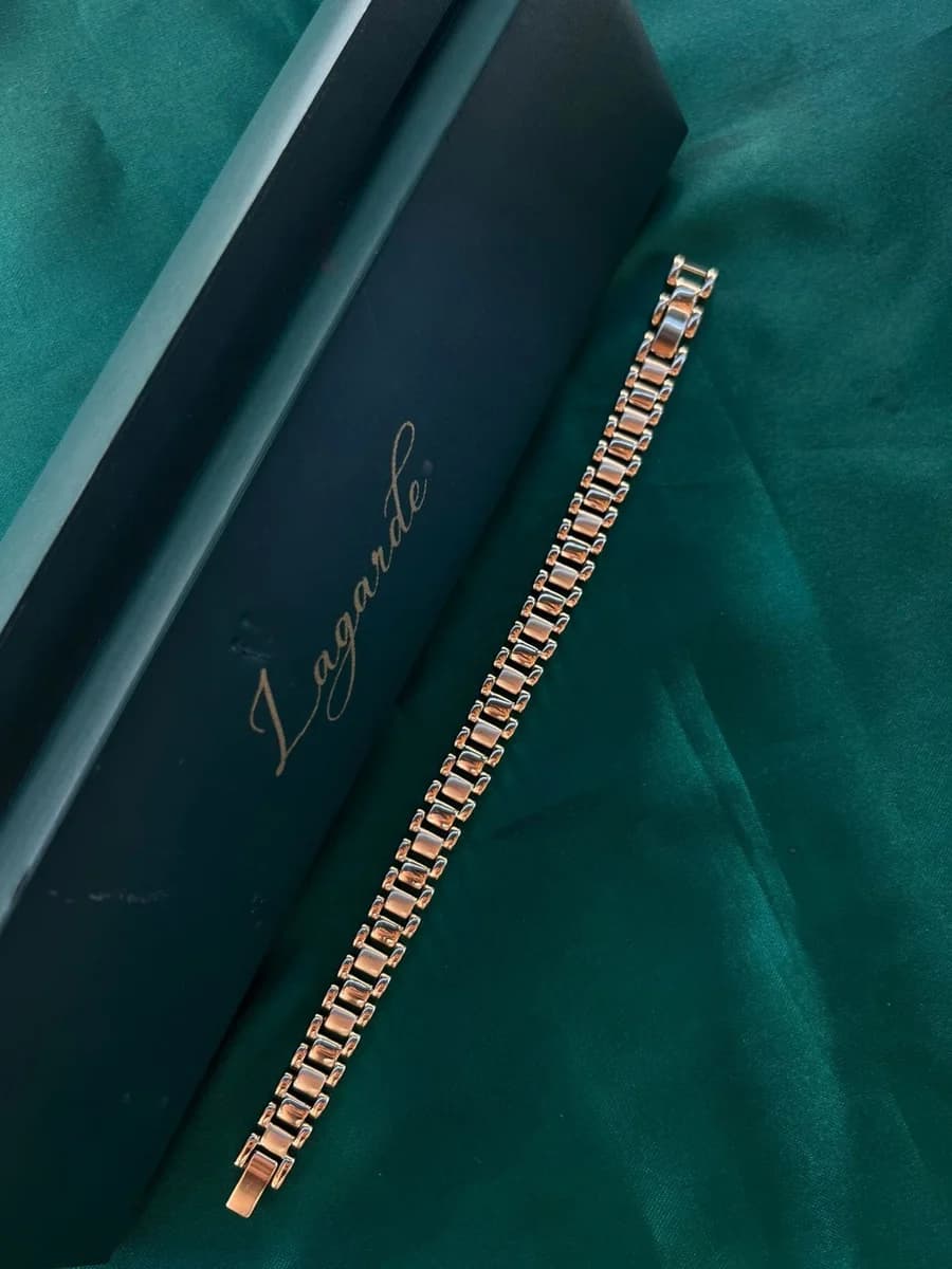 Pulsera Eslabones Estilo Reloj en Chapa de Oro 18k — vista 2