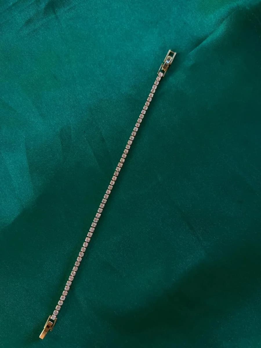 Pulsera Estilo Tennis de Piedra en Chapa de Oro 18k — vista 3