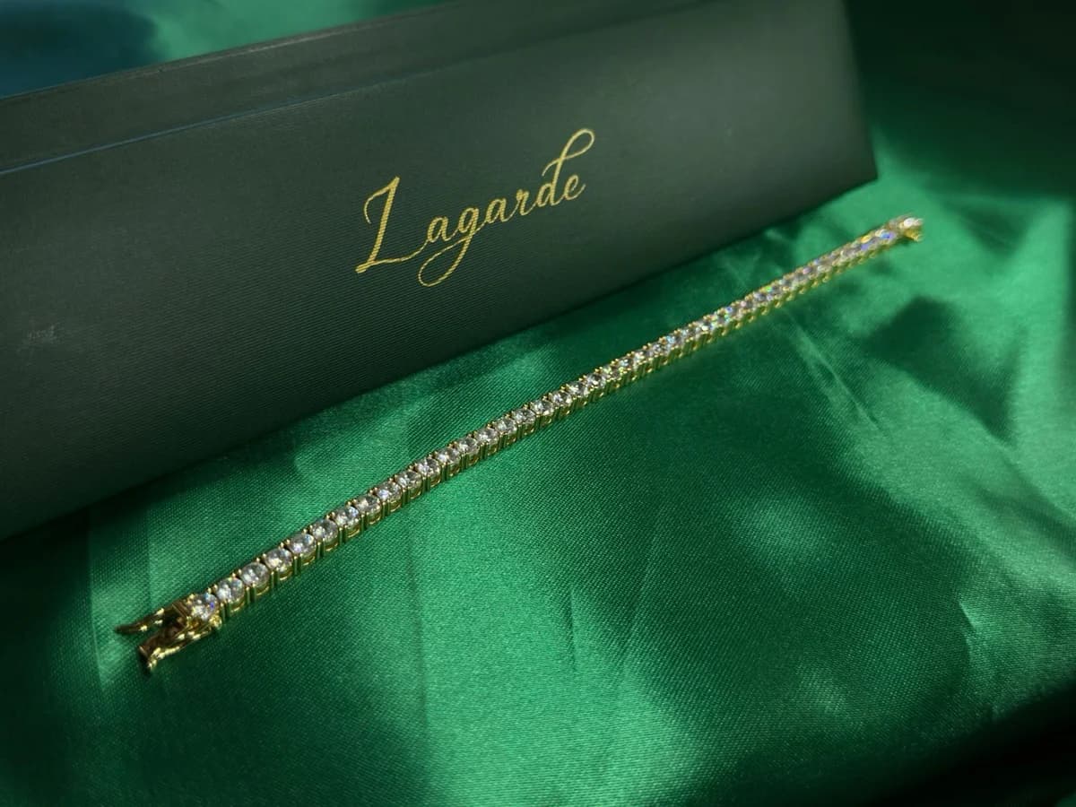 Pulsera Estilo Tennis de Piedra en Chapa de Oro 18k — vista 2