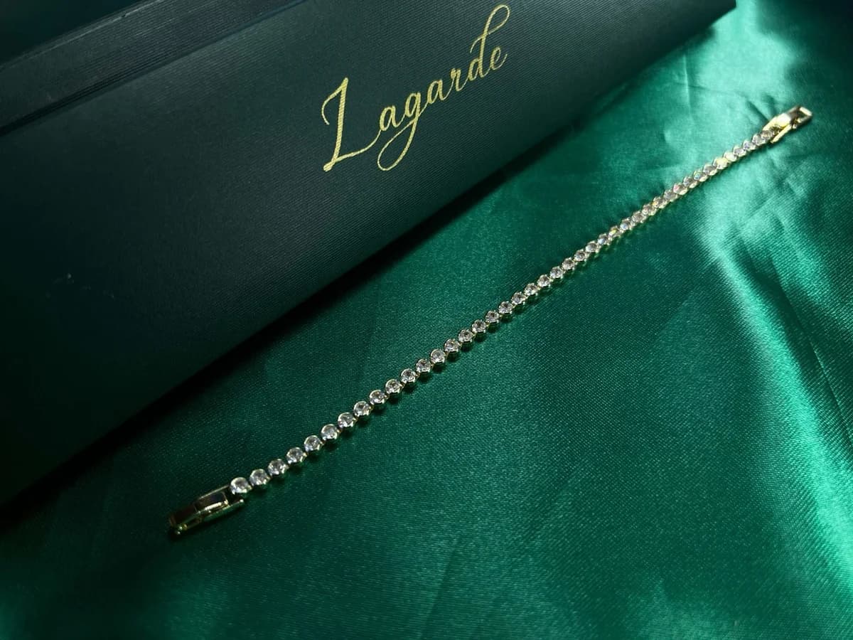 Pulsera Estilo Tennis de Piedra en Chapa de Oro 18k — vista 3