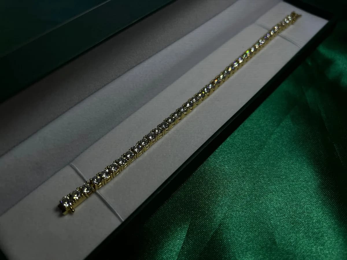 Pulsera Estilo Tennis de Piedra en Chapa de Oro 18k — vista 2