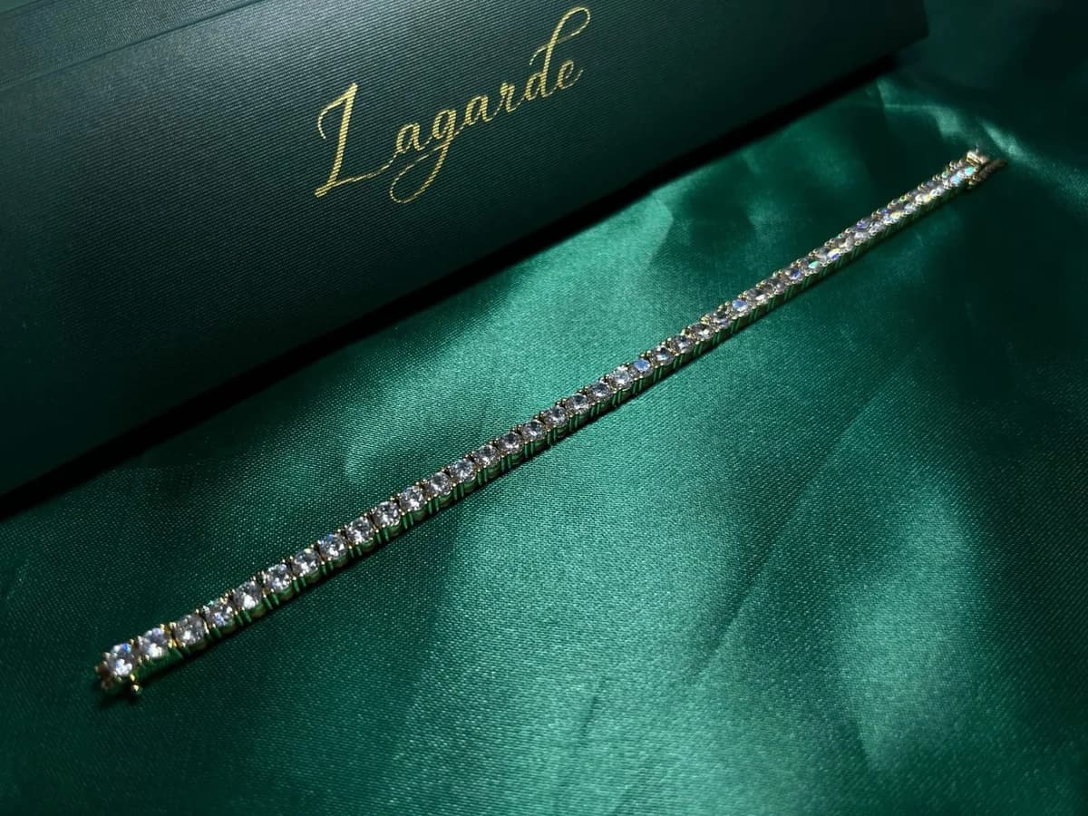 Pulsera Estilo Tennis de Piedra en Chapa de Oro 18k — vista 6